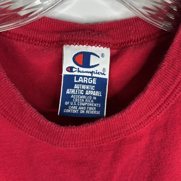 Vintage Champion Red Men's T-Shirt Size Large - Picture 4 of 7
